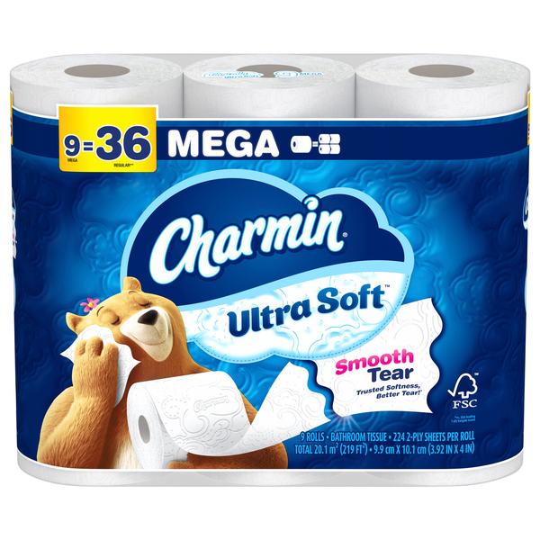 Charmin Ultra Soft Mega Roll 2-Ply Toilet Paper Unscented