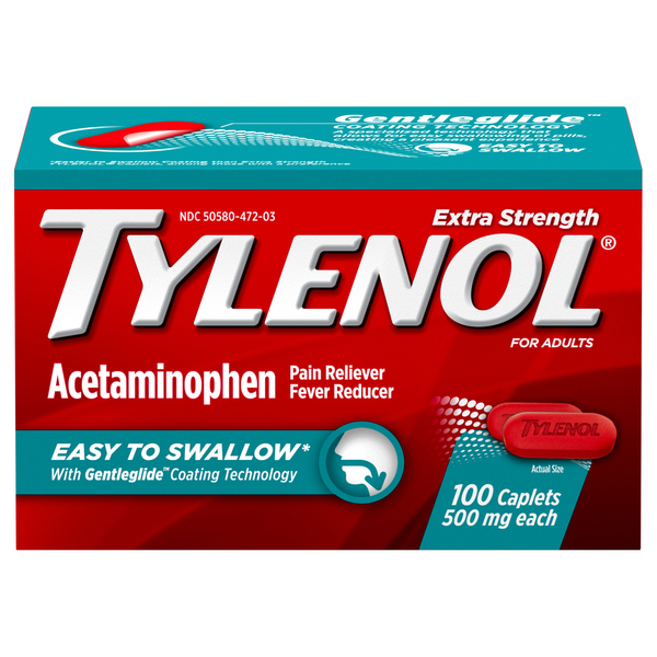 Tylenol Extra Strength 500mg Easy to Swallow Acetaminophen Caplets