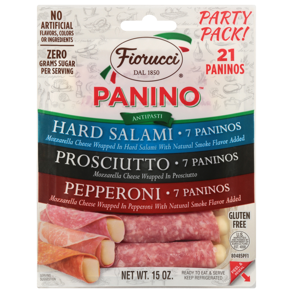 Fiorucci Hard Salami/Prosciutto/Pepperoni Panino Party Pack! - 21 ct