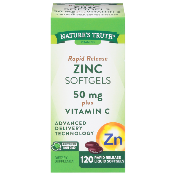 Save on Nature's Truth Zinc Plus Vitamin C 50 mg Liquid Softgels Order