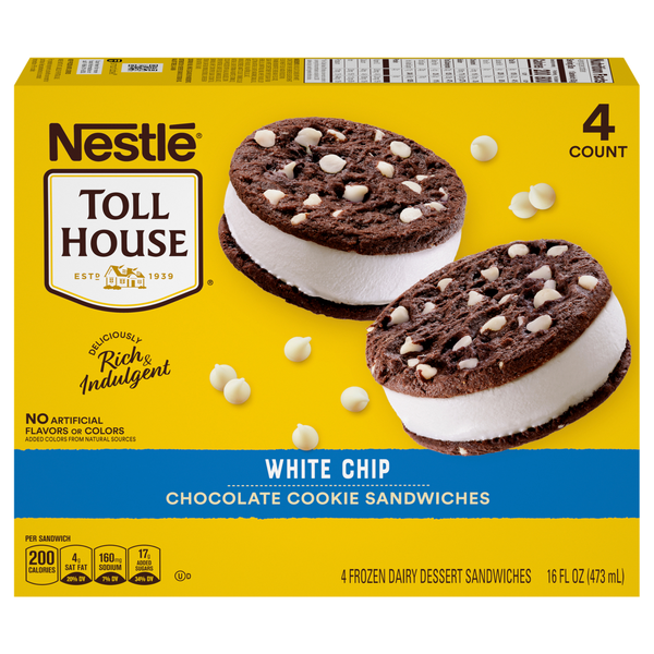 Nestle Toll House White Chip Chocolate Cookie Sandwiches - 4 ct Frozen