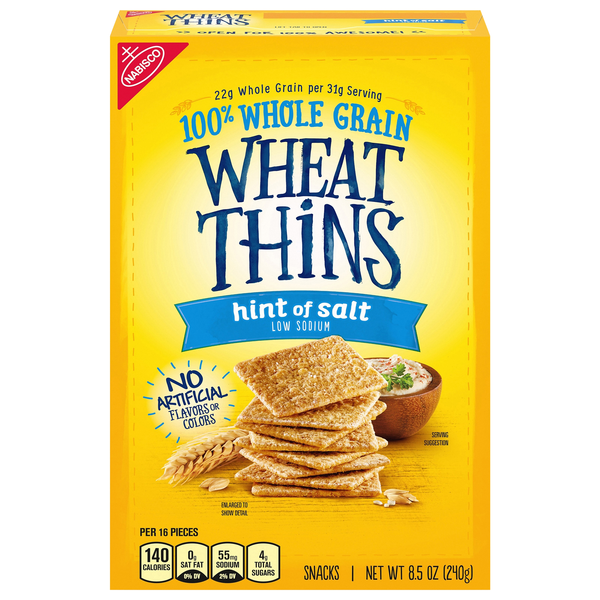 Nabisco Wheat Thins Low Sodium Hint of Salt Whole Grain Crackers