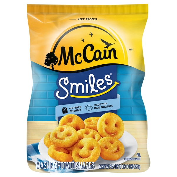McCain Smiles Fries Mashed Potato Shapes Frozen