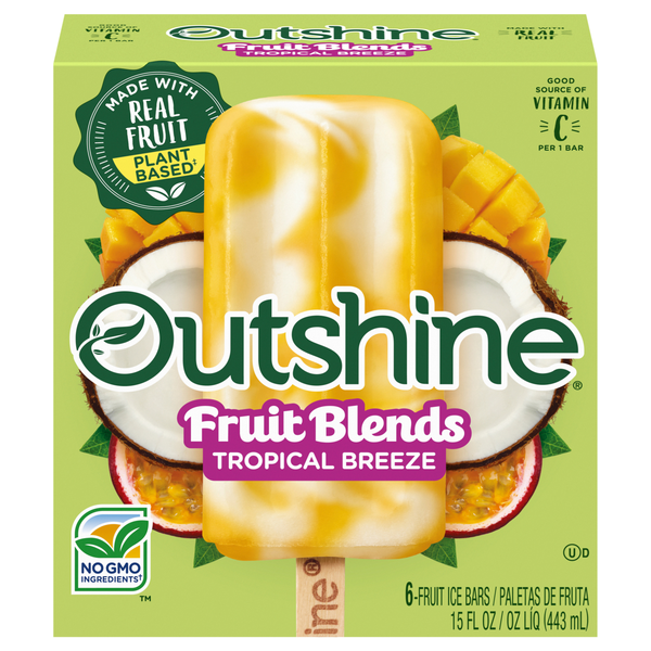 Outshine Fruit Blends Tropical Punch Ice Bars - 6 ct