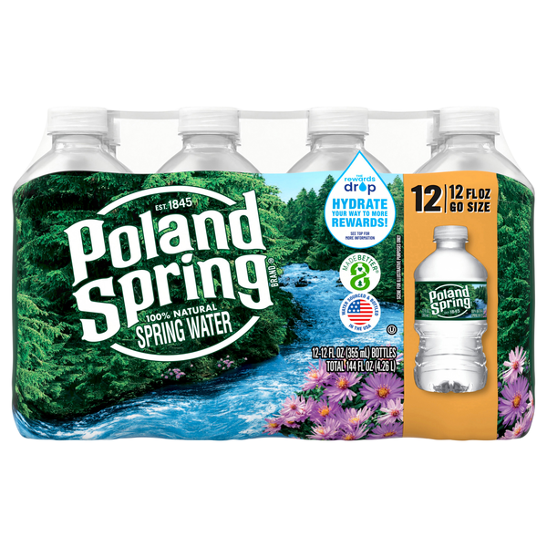 Poland Spring 100% Natural Spring Water - 12 pk