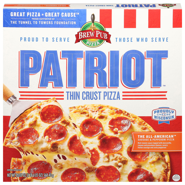 Brew Pub Patriot Thin Crust The All-American Sausage & Pepperoni Pizza