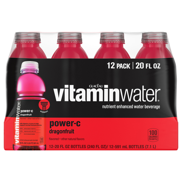 vitaminwater Power-C Dragonfruit Enhanced Water Beverage - 12 pk