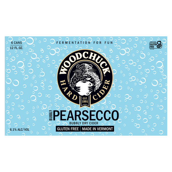 Woodchuck Hard Cider Bubbly Pearsecco Gluten Free - 6 pk
