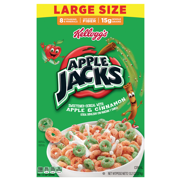Kellogg's Apple Jacks Cinnamon & Apple Sweetened Cereal Large Size