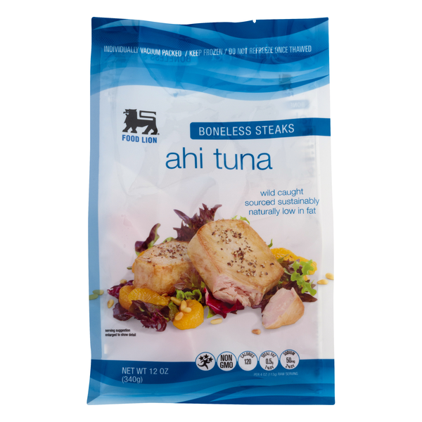 Food Lion Wild Caught Boneless Ahi Tuna Steaks Frozen