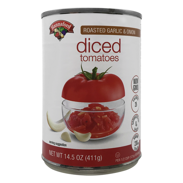 Hannaford Diced Tomatoes with Roasted Garlic & Onions