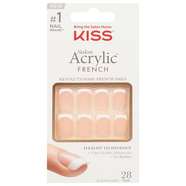 Kiss Salon Acrylic French Nails Real Short Length