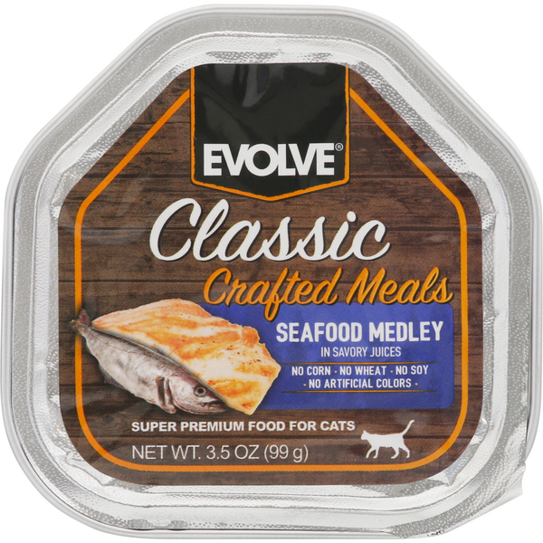 Save on EVOLVE Classic Crafted Meals Wet Adult Cat Food Seafood Medley