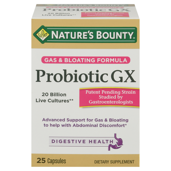 Nature's Bounty Gas & Bloating Formula Probiotic GX Capsules