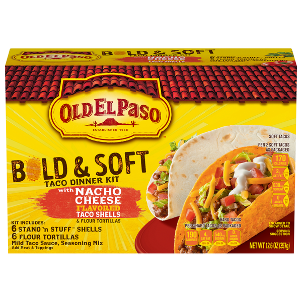 Old El Paso Bold & Soft Taco Dinner Kit with Nacho Cheese