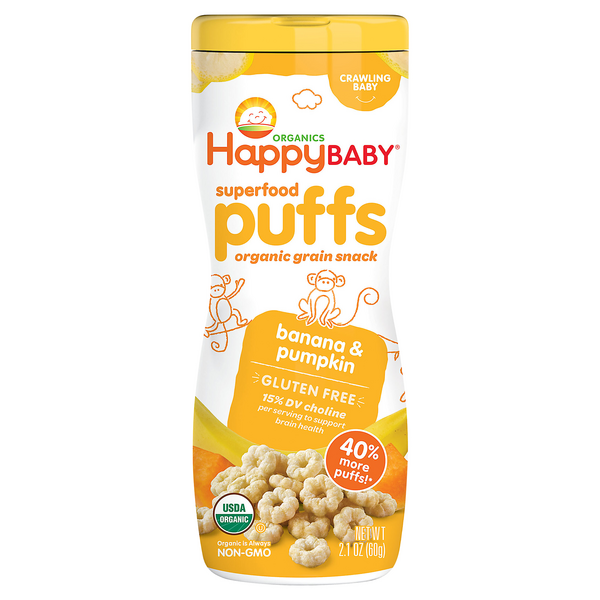 Save on Happy Baby Organics Superfood Puffs Banana & Pumpkin Gluten