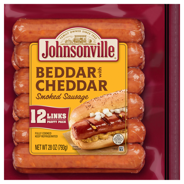 Johnsonville Beddar with Cheddar Smoked Sausage Party Pack - 12 ct