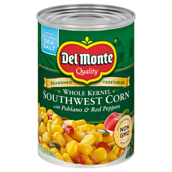 Save On Del Monte Whole Kernel Southwest Corn With Pablano And Red 