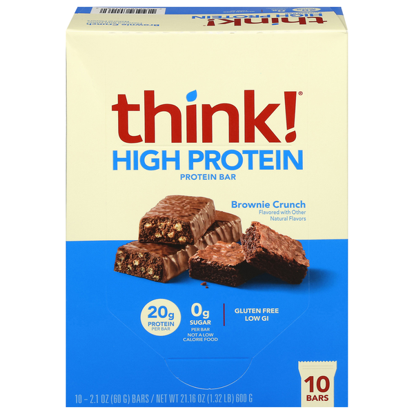 think! Gluten Free Brownie Crunch 20g High Protein Bars - 10 ct