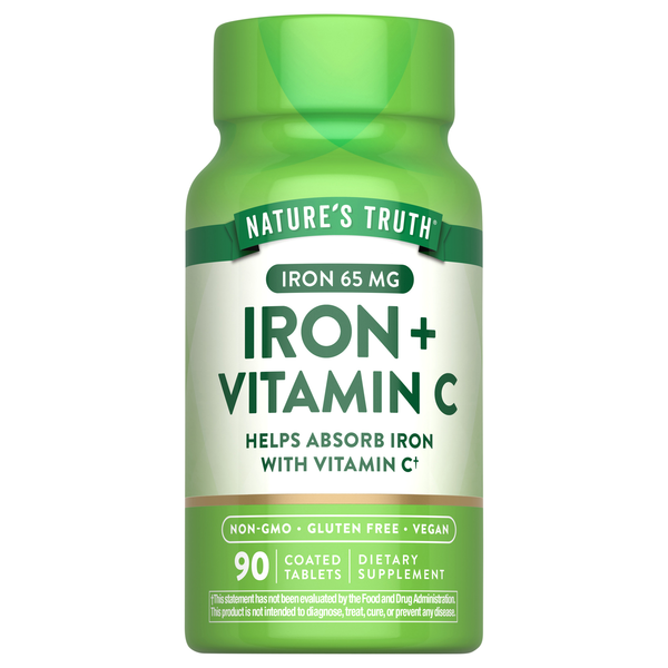 Nature's Truth High Potency Iron + Vitamin C Coated Tablets