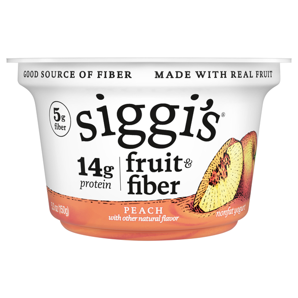 Siggi's Nonfat Fruit & Fiber Peach Yogurt Cup