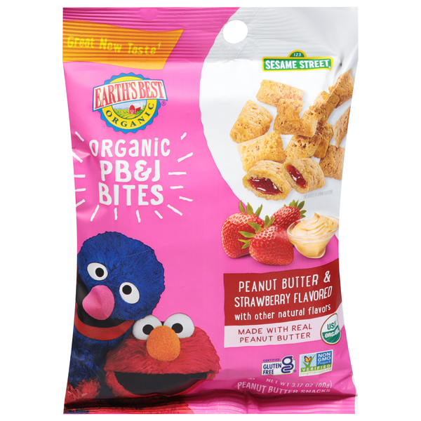 Earth's Best Organic Sesame Street Peanut Butter & Strawberry PB & J Bites