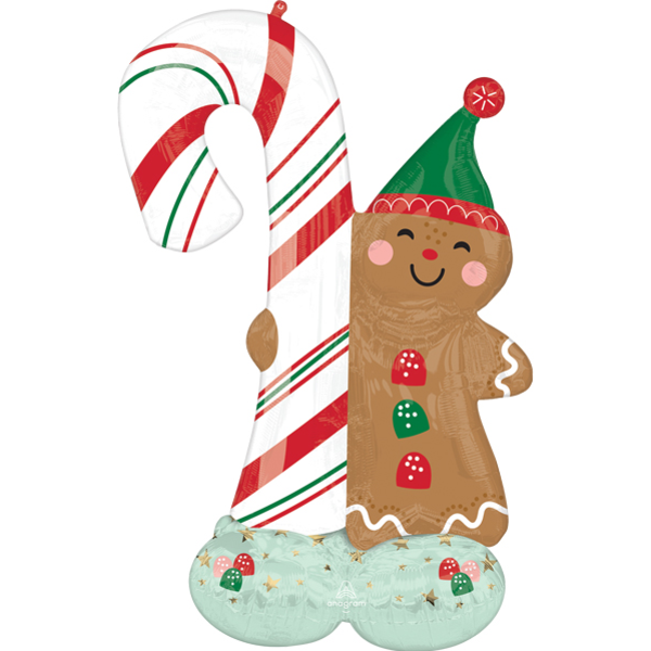 AirLoonz Christmas Gingerbread Man Decorative Air-Filled Balloon