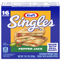 Kraft Singles Pepper Jack Cheese Slices - 16 ct