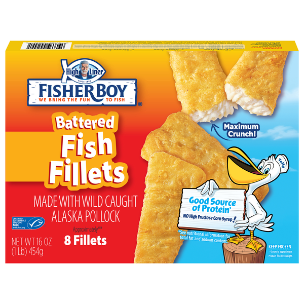 Fisher Boy Battered Fish Fillets - 8 ct Frozen