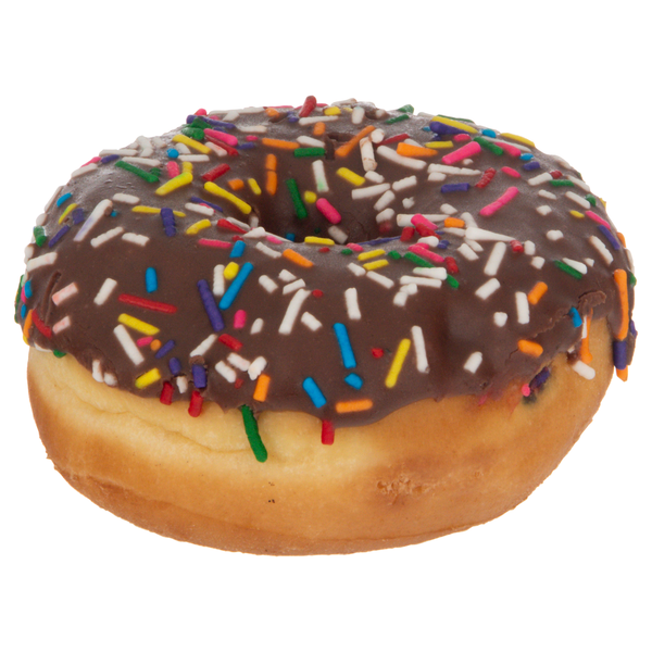 Hannaford Bakery Chocolate Frosted Donut with Rainbow Sprinkles