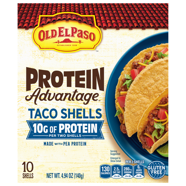 Old El Paso Protein Advantage Hard Taco Shells - 10 ct