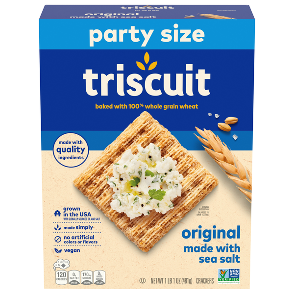 Triscuit Vegan Original w/Sea Salt Whole Grain Wheat Crackers Party Size