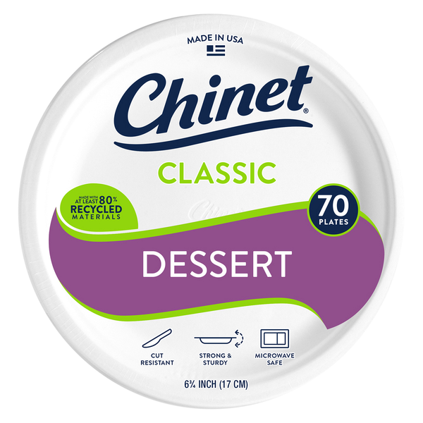 Chinet Classic Dessert Paper Plates 6 3/4 Inch