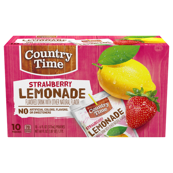 Country Time Strawberry Lemonade Pouches - 10 pk