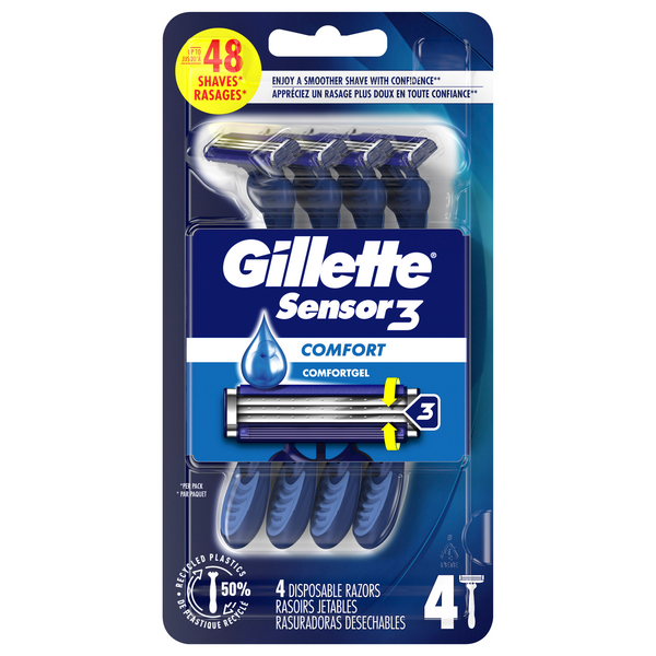 Save on Gillette Sensor3 Comfort Razors Triple Blade Disposable Order