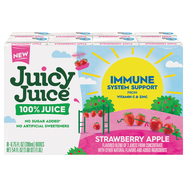 Juicy Juice Immune System Support Strawberry Apple Juice - 8 pk