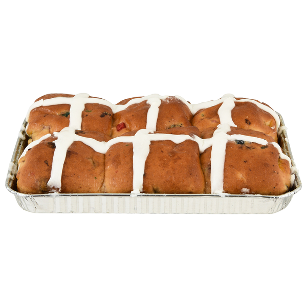 Hannaford Cross Hot Buns - 6 ct