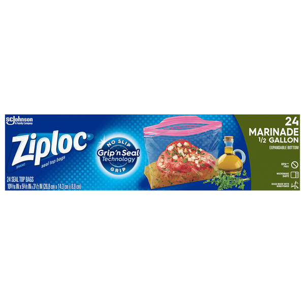 Ziploc Half Gallon Marinade Bags