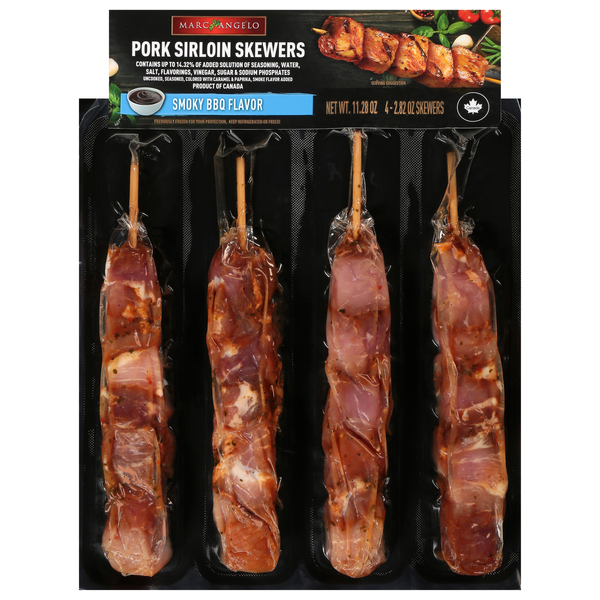 Marc Angelo Smoky BBQ Flavor Pork Sirloin Skewers - 4 ct
