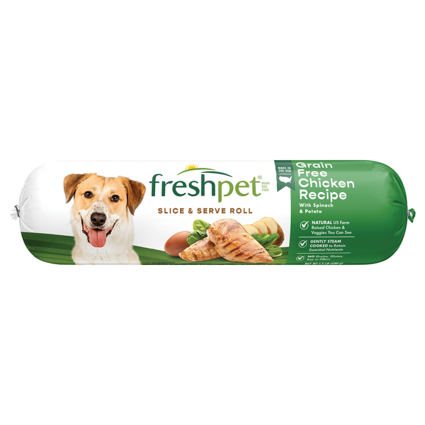 Freshpet Grain Free Chicken Recipe Slice/Serve Adult Dog Food Refrigerated
