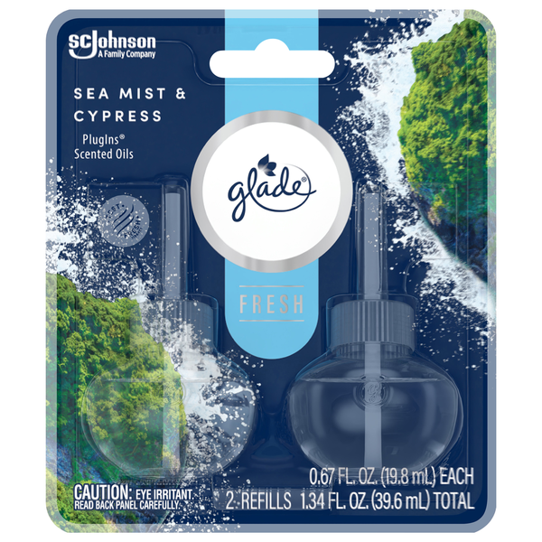 Glade plugIns Sea Mist & Cypress Scented Oil Refills - 2 ct