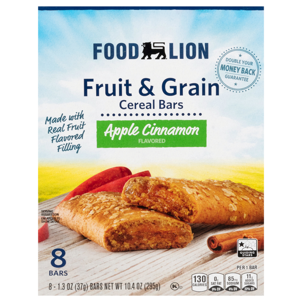 Food Lion Apple Cinnamon Fruit & Grain Cereal Bars - 8 ct