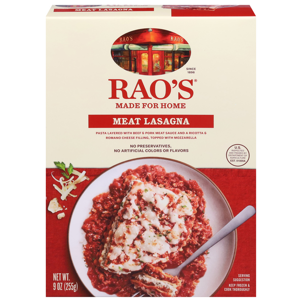 Save on Rao's Meat Lasagna Frozen Meal Order Online Delivery Giant