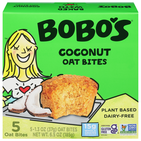 Bobo's Gluten & Dairy Free Plant-Based Coconut Oat Bites - 5 ct