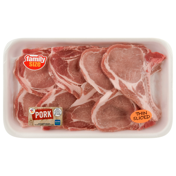 Giant Bone-In Thin Cut Pork Rib End Chops Family Size