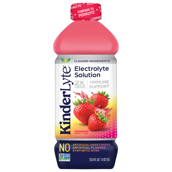 Kinderlyte Natural Strawberry Oral Electrolyte Solution