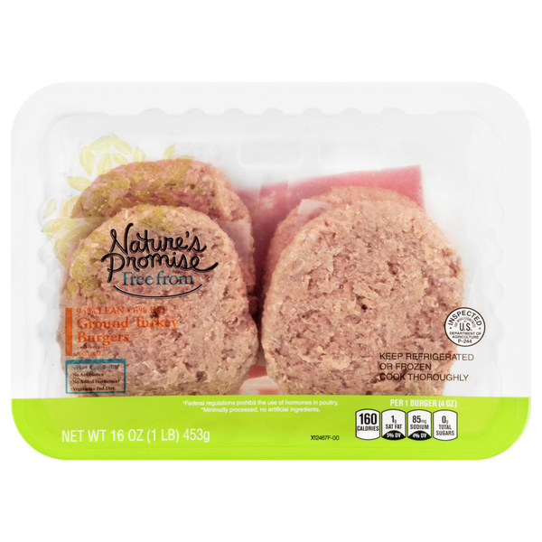 Nature's Promise Turkey Burgers 94% Lean 6% Fat- 4 ct Fresh