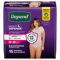 Depend Women's Night Defense Incontinence Underwear Blush M