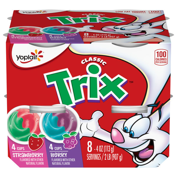 Yoplait Kids Trix Low Fat Strawberry & Berry Yogurt Cups - 8 ct