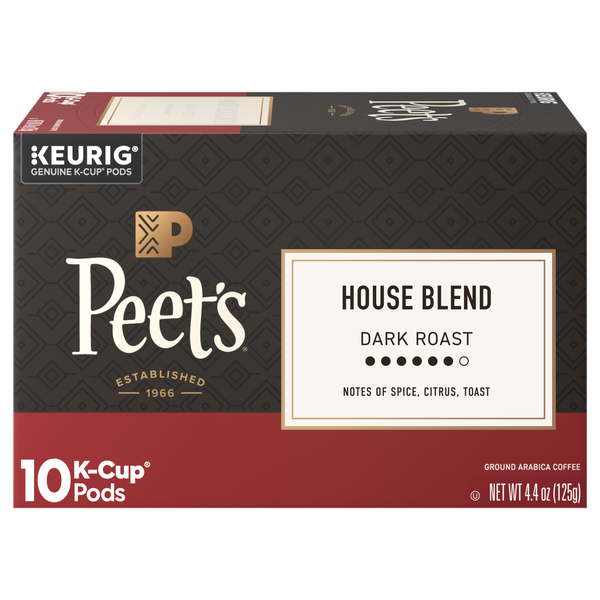 Peet's House Blend Dark Roast K-Cup Coffee Pods
